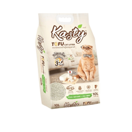 ทรายแมวเต้าหู้ kasty ชนิดเกล็ด สูตร Original ขนาด 10 ลิตร_0